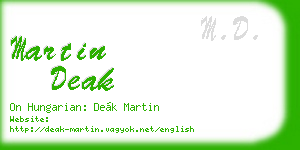 martin deak business card