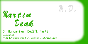 martin deak business card